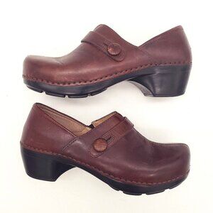 Dansko 9815450200 Solstice Brown Leather Clogs 38 Womens US 7.5 to 8